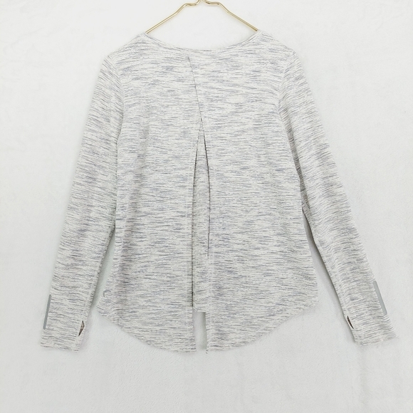 ZYIA White & Black Space Dye Print Split Back Long Sleeve Tops 3277 - Picture 4 of 7